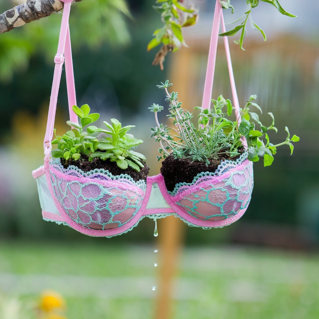 Gardening Bras Repurposed Undergarments as Plant Pots : A Quirky and Sustainable Gardening Trend (2024)