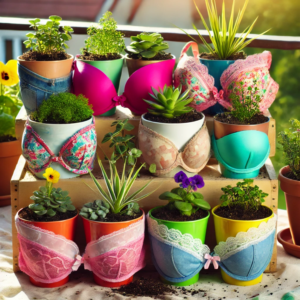 Gardening Bras Repurposed Undergarments as Plant Pots : A Quirky and Sustainable Gardening Trend (2024)